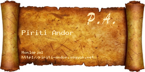 Piriti Andor névjegykártya